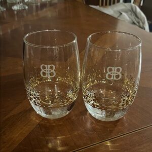 Set of Vintage Bailey’s Irish Cream Gold Patterned Glassware